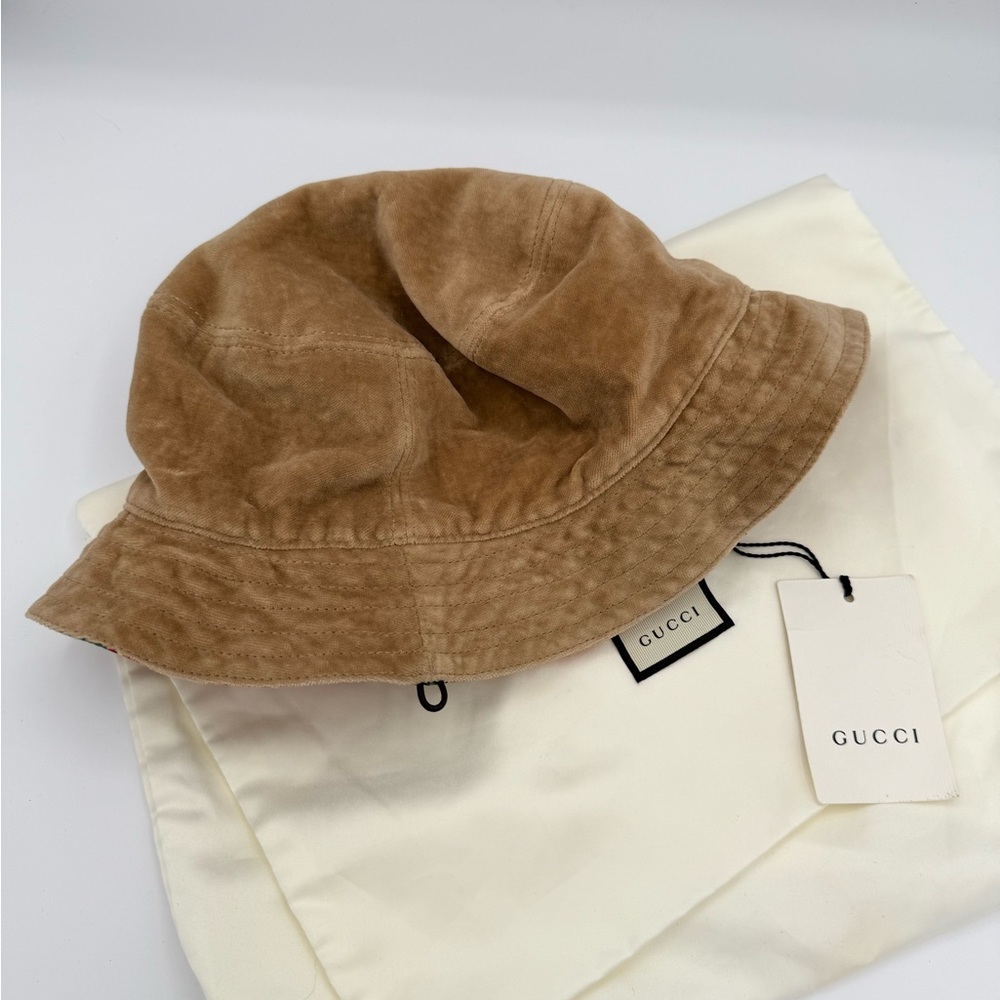 Gucci Tan Suede Bucket Hat
